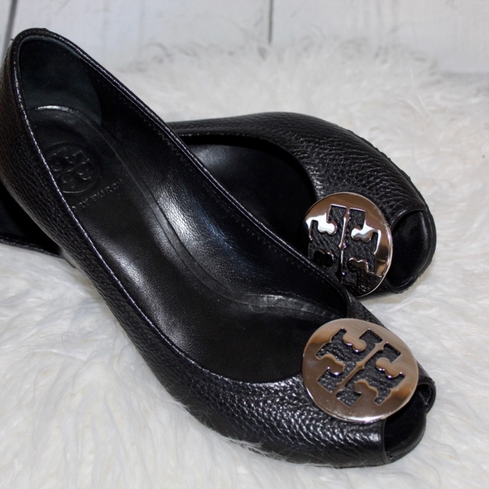 TORY BURCH SALLY 2 PEEP TOE WEDGES